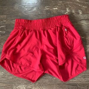 Lululemon red running shorts